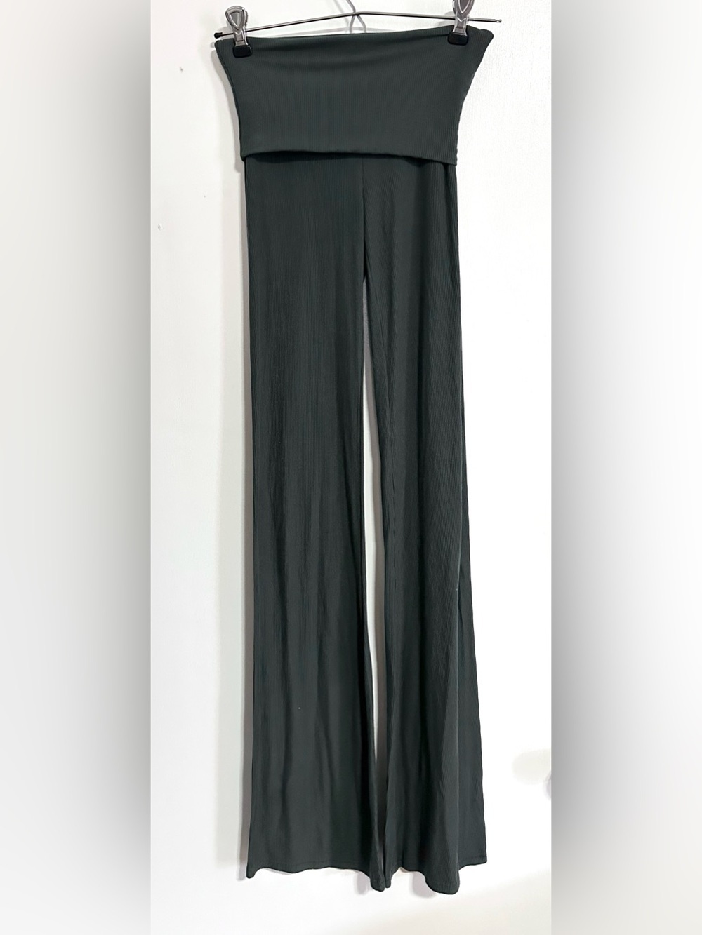 Skims Fold Over Ribbed Flare Lounge Pant XXS